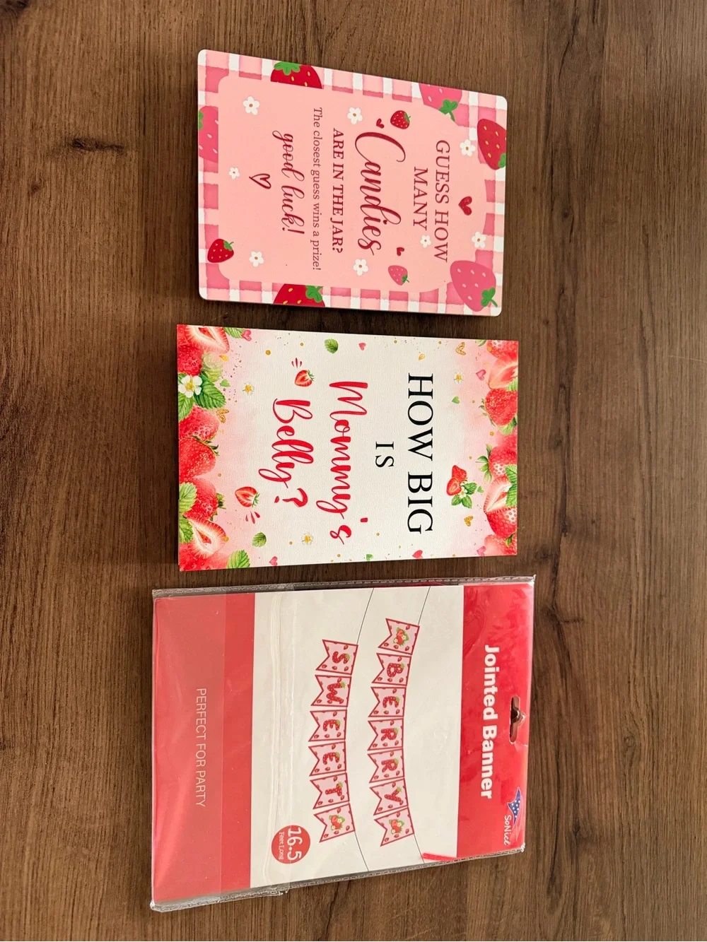 Pink Strawberry Baby Shower Game & Banner Set - Women Bath & Body